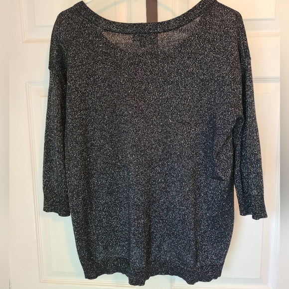 (1361) A New Approach (ANA) Woman's Crewneck Metallic Blouse, Small, Black - Picture 11 of 12